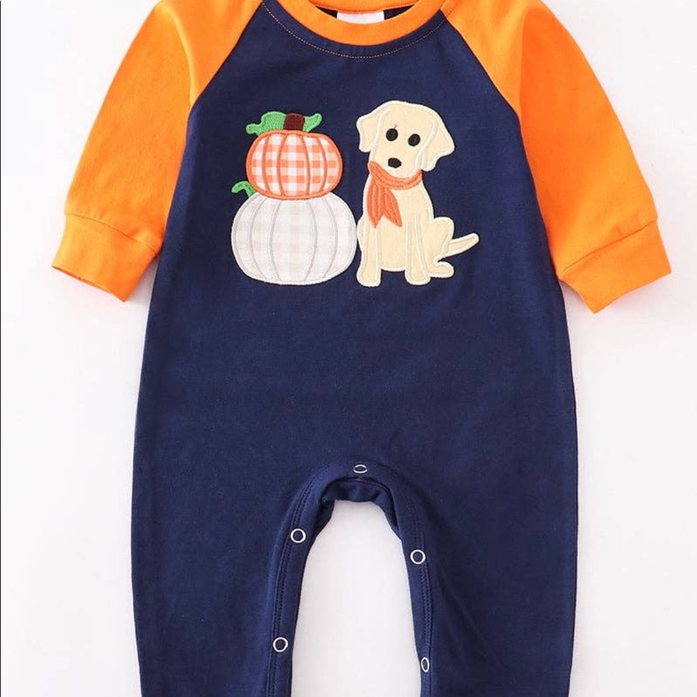 Boys Fall puppy onesie 🍁